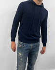 Merinoull & Kashmir Hoodie mörkblå