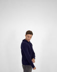 Merinoull & Kashmir Hoodie mörkblå